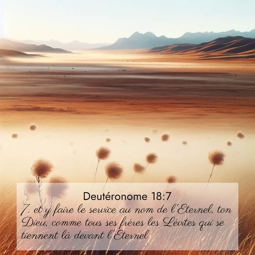 Segond21 Deutéronome  ; image nature: image avec le verset biblique :et y faire le service au nom de l&#039;Eternel, ton Dieu, comme tous ses frères les Lévites qui se tiennent là devant l&#039;Eternel, ;  ; 18:7