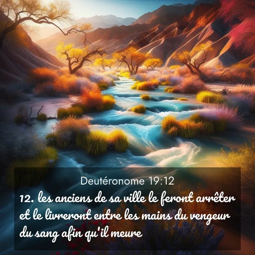 Segond21 Deutéronome  ; image nature: image avec le verset biblique :les anciens de sa ville le feront arrêter et le livreront entre les mains du vengeur du sang afin qu&#039;il meure. ;  ; 19:12
