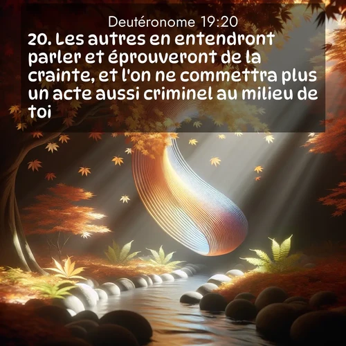 Segond21 Deutéronome  ; image nature: image avec le verset biblique :Les autres en entendront parler et éprouveront de la crainte, et l&#039;on ne commettra plus un acte aussi criminel au milieu de toi. ;  ; 19:20