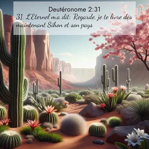 Segond21 Deutéronome  ; image nature: image avec le verset biblique :L&#039;Eternel m&#039;a dit: &#039;Regarde, je te livre dès maintenant Sihon et son pays.&#039; ;  ; 2:31
