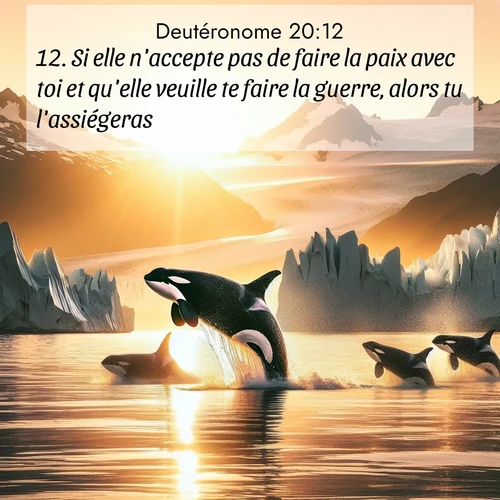 Segond21 Deutéronome  ; image nature: image avec le verset biblique :Si elle n&#039;accepte pas de faire la paix avec toi et qu&#039;elle veuille te faire la guerre, alors tu l&#039;assiégeras. ;  ; 20:12