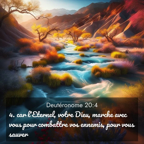 Segond21 Deutéronome  ; image nature: image avec le verset biblique :car l&#039;Eternel, votre Dieu, marche avec vous pour combattre vos ennemis, pour vous sauver.&#039; ;  ; 20:4
