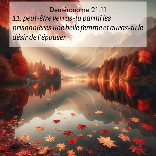 Segond21 Deutéronome  ; image nature: image avec le verset biblique :peut-être verras-tu parmi les prisonnières une belle femme et auras-tu le désir de l&#039;épouser. ;  ; 21:11