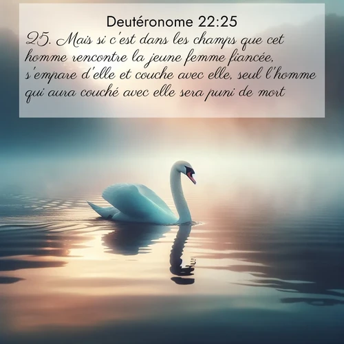 Segond21 Deutéronome  ; image nature: image avec le verset biblique :Mais si c&#039;est dans les champs que cet homme rencontre la jeune femme fiancée, s&#039;empare d&#039;elle et couche avec elle, seul l&#039;homme qui aura couché avec elle sera puni de mort. ;  ; 22:25
