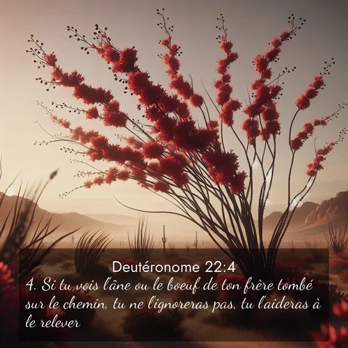 Segond21 Deutéronome  ; image nature: image avec le verset biblique :Si tu vois l&#039;âne ou le boeuf de ton frère tombé sur le chemin, tu ne l&#039;ignoreras pas, tu l&#039;aideras à le relever. ;  ; 22:4