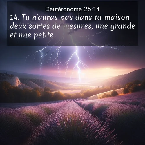 Segond21 Deutéronome  ; image nature: image avec le verset biblique :Tu n&#039;auras pas dans ta maison deux sortes de mesures, une grande et une petite. ;  ; 25:14
