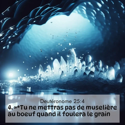 Segond21 Deutéronome  ; image nature: image avec le verset biblique :»*Tu ne mettras pas de muselière au boeuf quand il foulera le grain. ;  ; 25:4