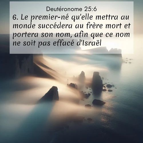 Segond21 Deutéronome  ; image nature: image avec le verset biblique :Le premier-né qu&#039;elle mettra au monde succédera au frère mort et portera son nom, afin que ce nom ne soit pas effacé d&#039;Israël. ;  ; 25:6