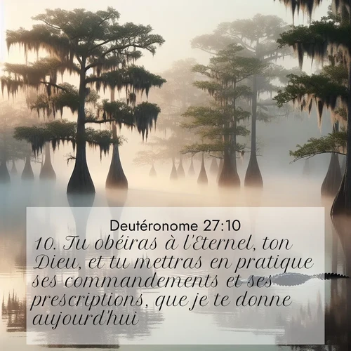 Segond21 Deutéronome  ; image nature: image avec le verset biblique :Tu obéiras à l&#039;Eternel, ton Dieu, et tu mettras en pratique ses commandements et ses prescriptions, que je te donne aujourd&#039;hui.» ;  ; 27:10