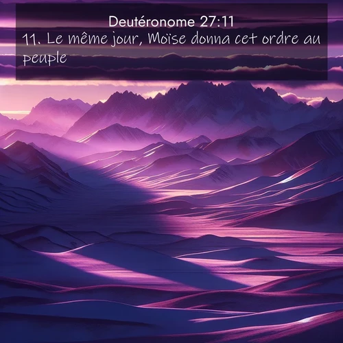 Segond21 Deutéronome  ; image nature: image avec le verset biblique :Le même jour, Moïse donna cet ordre au peuple: ;  ; 27:11