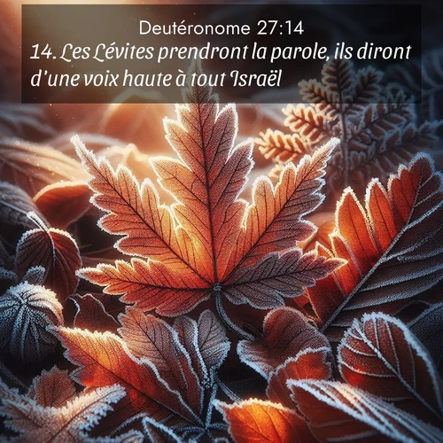 Segond21 Deutéronome  ; image nature: image avec le verset biblique :Les Lévites prendront la parole, ils diront d&#039;une voix haute à tout Israël: ;  ; 27:14