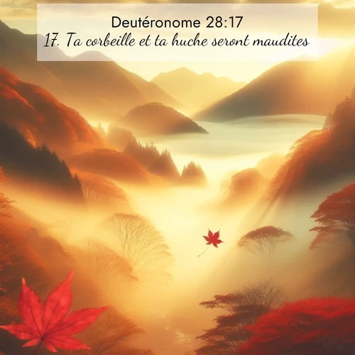 Segond21 Deutéronome  ; image nature: image avec le verset biblique :Ta corbeille et ta huche seront maudites. ;  ; 28:17