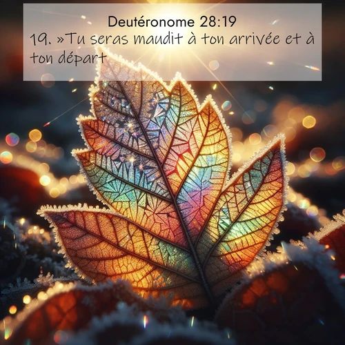 Segond21 Deutéronome  ; image nature: image avec le verset biblique :»Tu seras maudit à ton arrivée et à ton départ. ;  ; 28:19