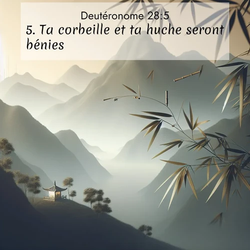 Segond21 Deutéronome  ; image nature: image avec le verset biblique :Ta corbeille et ta huche seront bénies. ;  ; 28:5