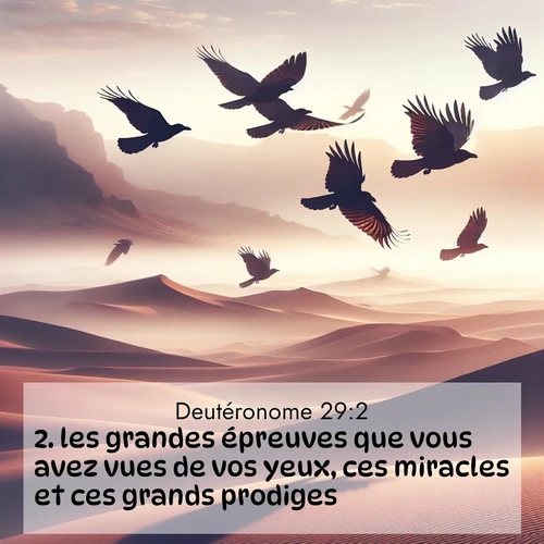 Segond21 Deutéronome  ; image nature: image avec le verset biblique :les grandes épreuves que vous avez vues de vos yeux, ces miracles et ces grands prodiges. ;  ; 29:2