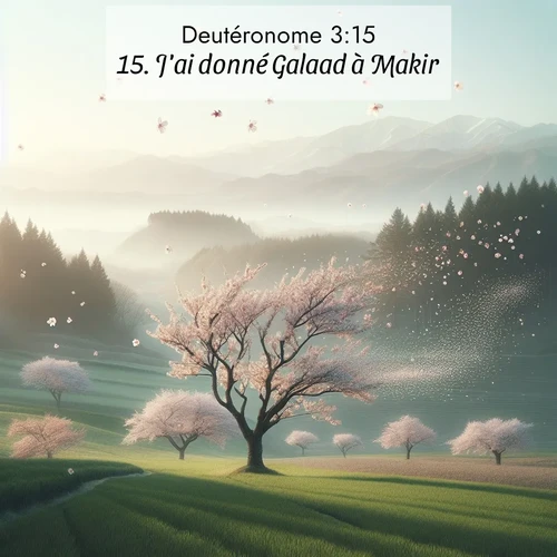 Segond21 Deutéronome  ; image nature: image avec le verset biblique :J&#039;ai donné Galaad à Makir. ;  ; 3:15