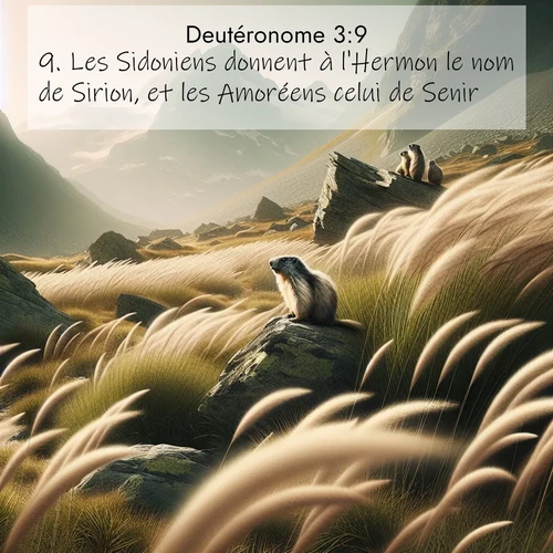 Segond21 Deutéronome  ; image nature: image avec le verset biblique :Les Sidoniens donnent à l&#039;Hermon le nom de Sirion, et les Amoréens celui de Senir. ;  ; 3:9