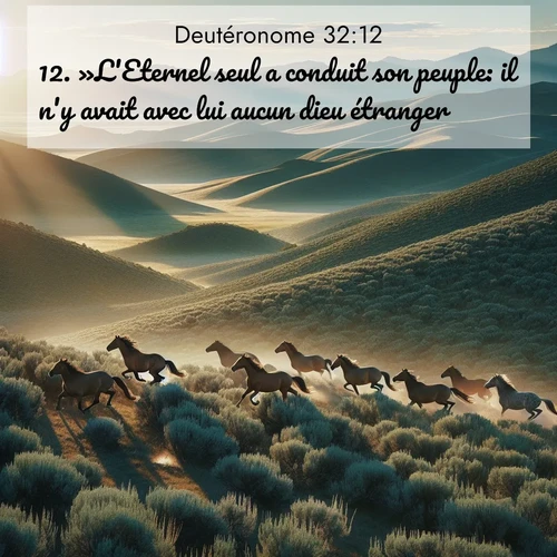 Segond21 Deutéronome  ; image nature: image avec le verset biblique :»L&#039;Eternel seul a conduit son peuple: il n&#039;y avait avec lui aucun dieu étranger. ;  ; 32:12