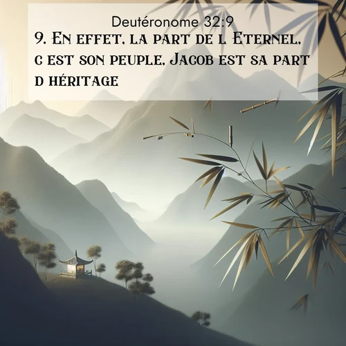 Segond21 Deutéronome  ; image nature: image avec le verset biblique :En effet, la part de l&#039;Eternel, c&#039;est son peuple, Jacob est sa part d&#039;héritage. ;  ; 32:9