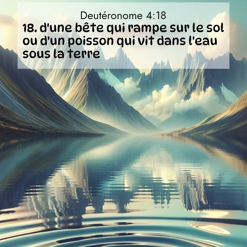 Segond21 Deutéronome  ; image nature: image avec le verset biblique :d&#039;une bête qui rampe sur le sol ou d&#039;un poisson qui vit dans l&#039;eau sous la terre. ;  ; 4:18