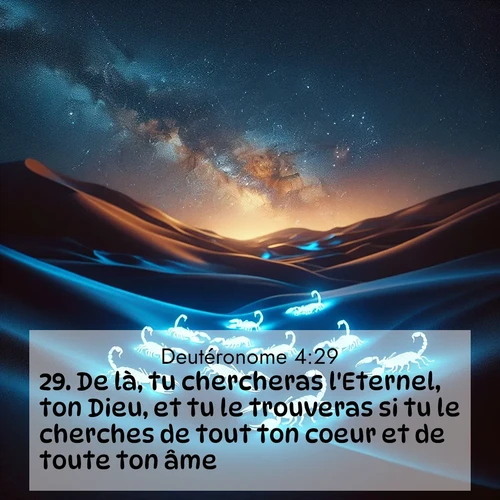 Segond21 Deutéronome  ; image nature: image avec le verset biblique :De là, tu chercheras l&#039;Eternel, ton Dieu, et tu le trouveras si tu le cherches de tout ton coeur et de toute ton âme. ;  ; 4:29