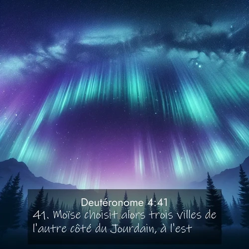 Segond21 Deutéronome  ; image nature: image avec le verset biblique :Moïse choisit alors trois villes de l&#039;autre côté du Jourdain, à l&#039;est, ;  ; 4:41
