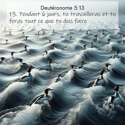 Segond21 Deutéronome  ; image nature: image avec le verset biblique :Pendant 6 jours, tu travailleras et tu feras tout ce que tu dois faire. ;  ; 5:13