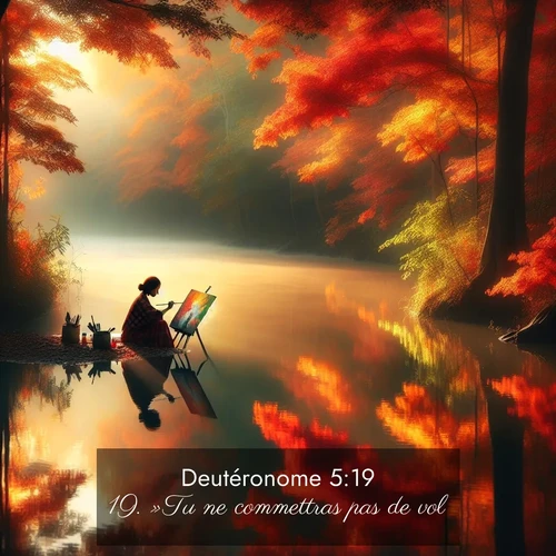 Segond21 Deutéronome  ; image nature: image avec le verset biblique :»Tu ne commettras pas de vol. ;  ; 5:19