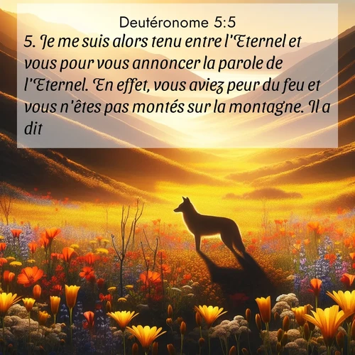 Segond21 Deutéronome  ; image nature: image avec le verset biblique :Je me suis alors tenu entre l&#039;Eternel et vous pour vous annoncer la parole de l&#039;Eternel. En effet, vous aviez peur du feu et vous n&#039;êtes pas montés sur la montagne. Il a dit: ;  ; 5:5