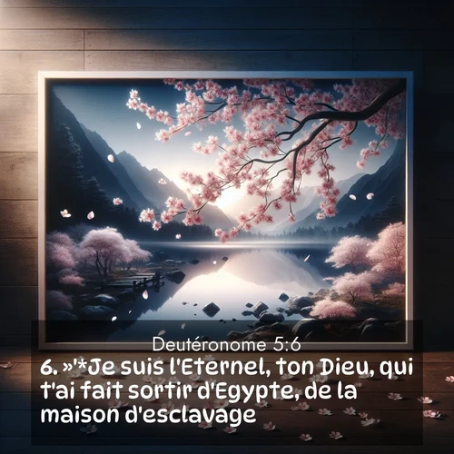 Segond21 Deutéronome  ; image nature: image avec le verset biblique :»&#039;*Je suis l&#039;Eternel, ton Dieu, qui t&#039;ai fait sortir d&#039;Egypte, de la maison d&#039;esclavage. ;  ; 5:6