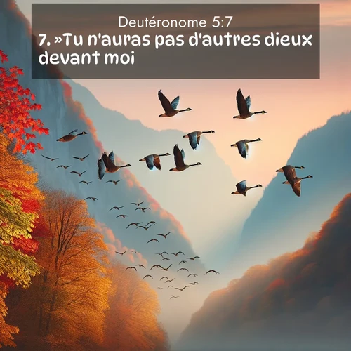 Segond21 Deutéronome  ; image nature: image avec le verset biblique :»Tu n&#039;auras pas d&#039;autres dieux devant moi. ;  ; 5:7