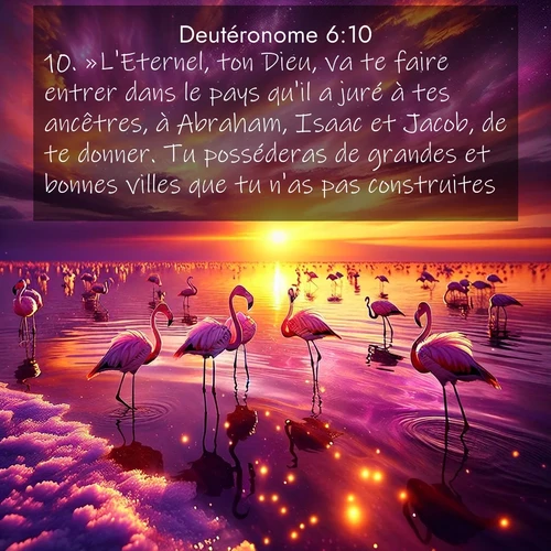 Segond21 Deutéronome  ; image nature: image avec le verset biblique :»L&#039;Eternel, ton Dieu, va te faire entrer dans le pays qu&#039;il a juré à tes ancêtres, à Abraham, Isaac et Jacob, de te donner. Tu posséderas de grandes et bonnes villes que tu n&#039;as pas construites, ;  ; 6:10