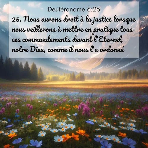 Segond21 Deutéronome  ; image nature: image avec le verset biblique :Nous aurons droit à la justice lorsque nous veillerons à mettre en pratique tous ces commandements devant l&#039;Eternel, notre Dieu, comme il nous l&#039;a ordonné.&#039; ;  ; 6:25