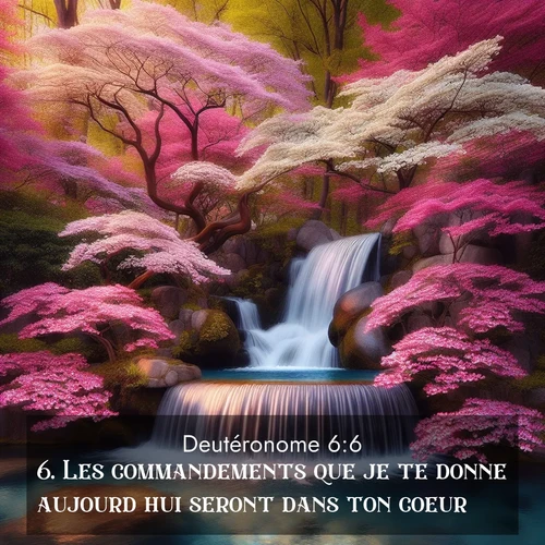 Segond21 Deutéronome  ; image nature: image avec le verset biblique :Les commandements que je te donne aujourd&#039;hui seront dans ton coeur. ;  ; 6:6