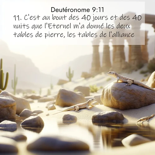 Segond21 Deutéronome  ; image nature: image avec le verset biblique :C&#039;est au bout des 40 jours et des 40 nuits que l&#039;Eternel m&#039;a donné les deux tables de pierre, les tables de l&#039;alliance. ;  ; 9:11