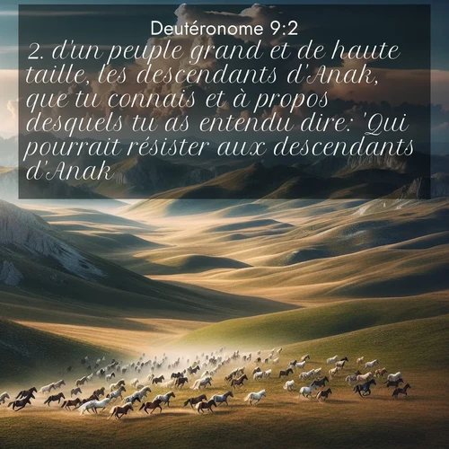 Segond21 Deutéronome  ; image nature: image avec le verset biblique :d&#039;un peuple grand et de haute taille, les descendants d&#039;Anak, que tu connais et à propos desquels tu as entendu dire: &#039;Qui pourrait résister aux descendants d&#039;Anak?&#039; ;  ; 9:2