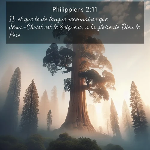 Segond21 Philippiens  ; image nature: image avec le verset biblique :et que toute langue reconnaisse que Jésus-Christ est le Seigneur, à la gloire de Dieu le Père. ;  ; 2:11
