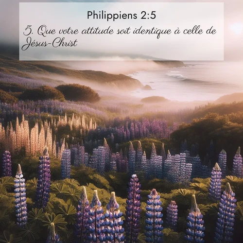 Segond21 Philippiens  ; image nature: image avec le verset biblique :Que votre attitude soit identique à celle de Jésus-Christ: ;  ; 2:5