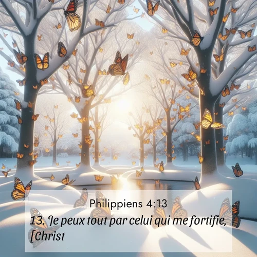 Segond21 Philippiens  ; image nature: image avec le verset biblique :Je peux tout par celui qui me fortifie, [Christ]. ;  ; 4:13