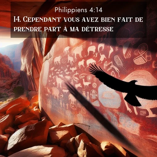 Segond21 Philippiens  ; image nature: image avec le verset biblique :Cependant vous avez bien fait de prendre part à ma détresse. ;  ; 4:14