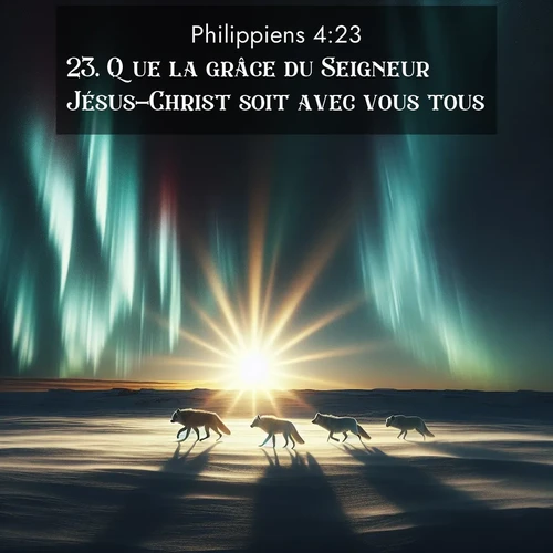 Segond21 Philippiens  ; image nature: image avec le verset biblique :Que la grâce du Seigneur Jésus-Christ soit avec vous tous! ;  ; 4:23