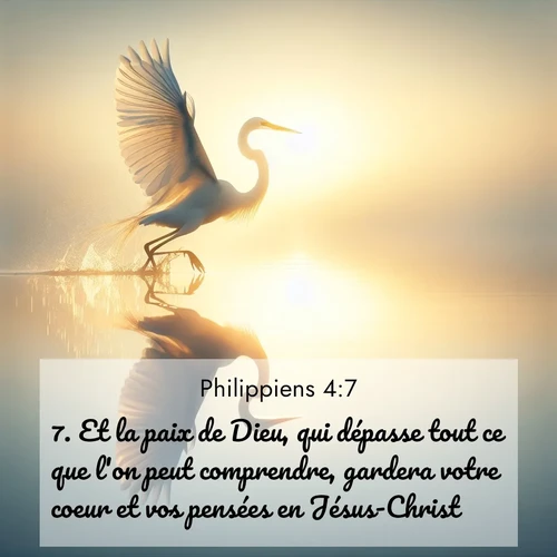Segond21 Philippiens  ; image nature: image avec le verset biblique :Et la paix de Dieu, qui dépasse tout ce que l&#039;on peut comprendre, gardera votre coeur et vos pensées en Jésus-Christ. ;  ; 4:7