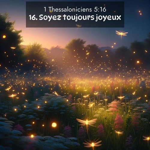 Segond21 1 Thessaloniciens  ; image nature: image avec le verset biblique :Soyez toujours joyeux. ;  ; 5:16