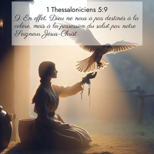 Segond21 1 Thessaloniciens  ; image nature: image avec le verset biblique :En effet, Dieu ne nous a pas destinés à la colère, mais à la possession du salut par notre Seigneur Jésus-Christ, ;  ; 5:9