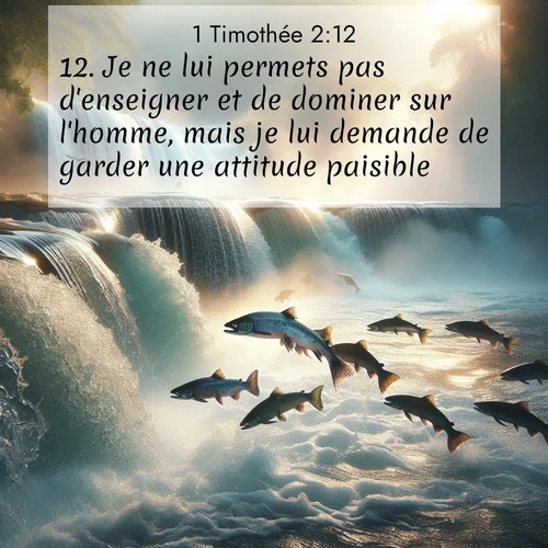 Segond21 1 Timothée  ; image nature: image avec le verset biblique :Je ne lui permets pas d&#039;enseigner et de dominer sur l&#039;homme, mais je lui demande de garder une attitude paisible. ;  ; 2:12