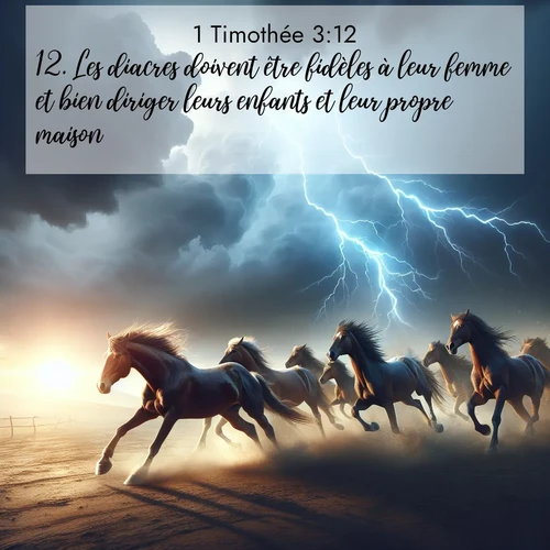 Segond21 1 Timothée  ; image nature: image avec le verset biblique :Les diacres doivent être fidèles à leur femme et bien diriger leurs enfants et leur propre maison. ;  ; 3:12