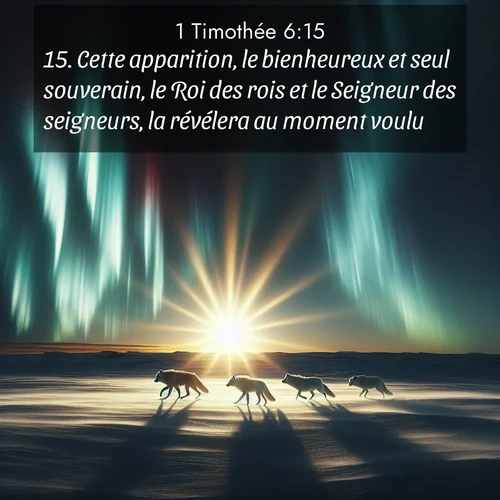 Segond21 1 Timothée  ; image nature: image avec le verset biblique :Cette apparition, le bienheureux et seul souverain, le Roi des rois et le Seigneur des seigneurs, la révélera au moment voulu. ;  ; 6:15