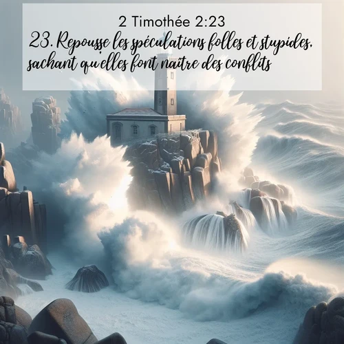 Segond21 2 Timothée  ; image nature: image avec le verset biblique :Repousse les spéculations folles et stupides, sachant qu&#039;elles font naître des conflits. ;  ; 2:23