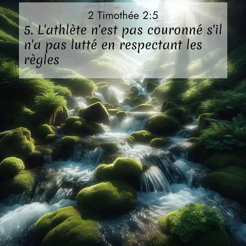 Segond21 2 Timothée  ; image nature: image avec le verset biblique :L&#039;athlète n&#039;est pas couronné s&#039;il n&#039;a pas lutté en respectant les règles. ;  ; 2:5