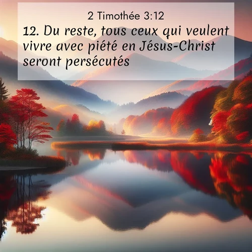 Segond21 2 Timothée  ; image nature: image avec le verset biblique :Du reste, tous ceux qui veulent vivre avec piété en Jésus-Christ seront persécutés, ;  ; 3:12